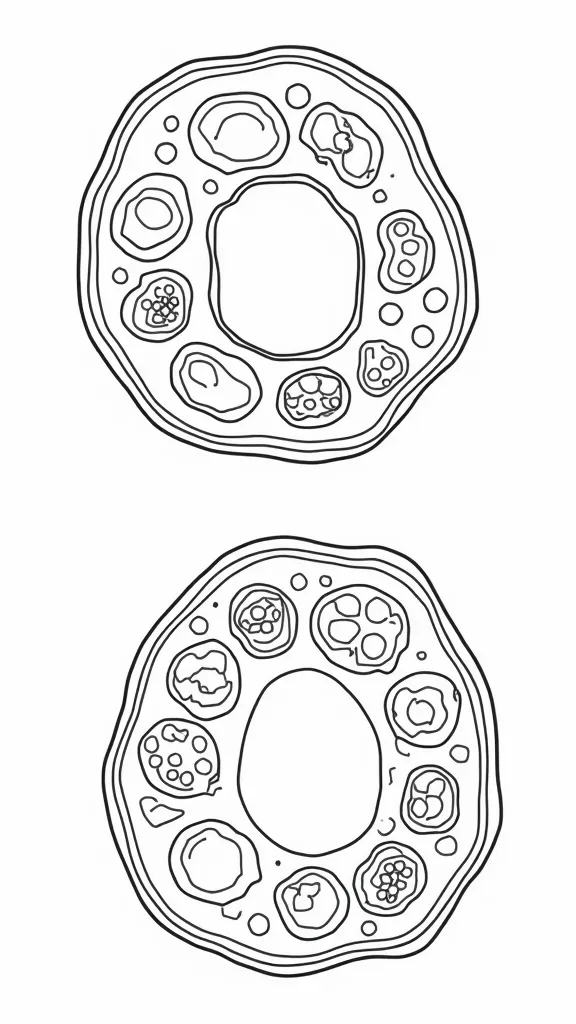 plant and animal cell coloring page